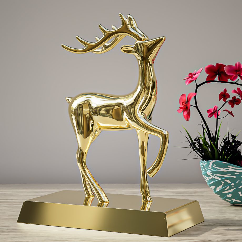 Zinc alloy deer figurine
