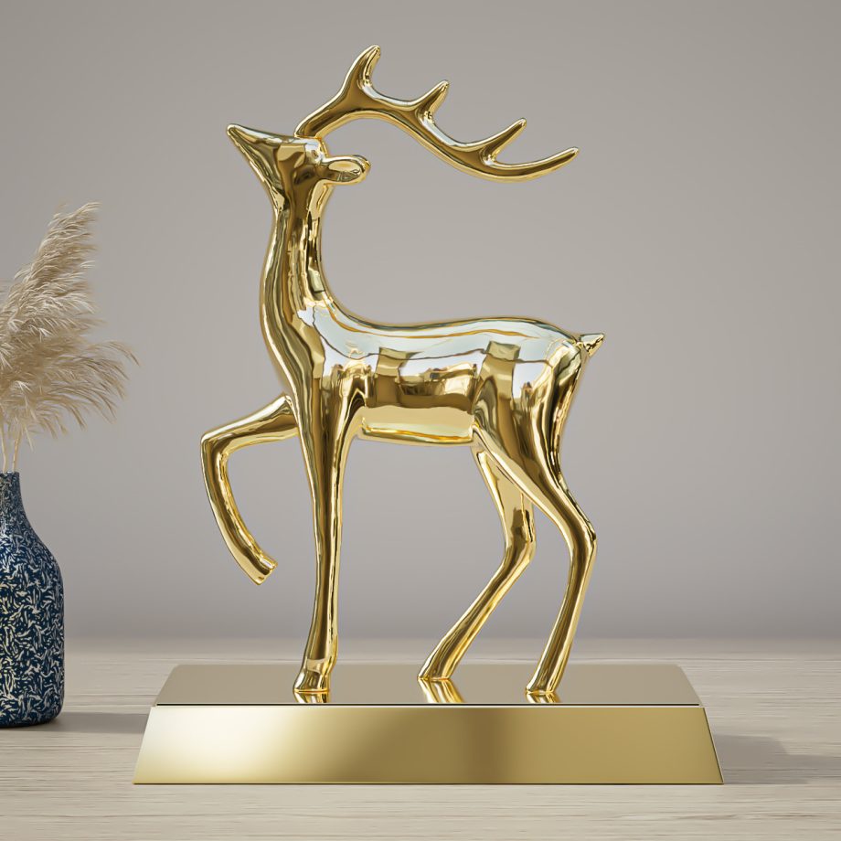Zinc alloy deer figurine