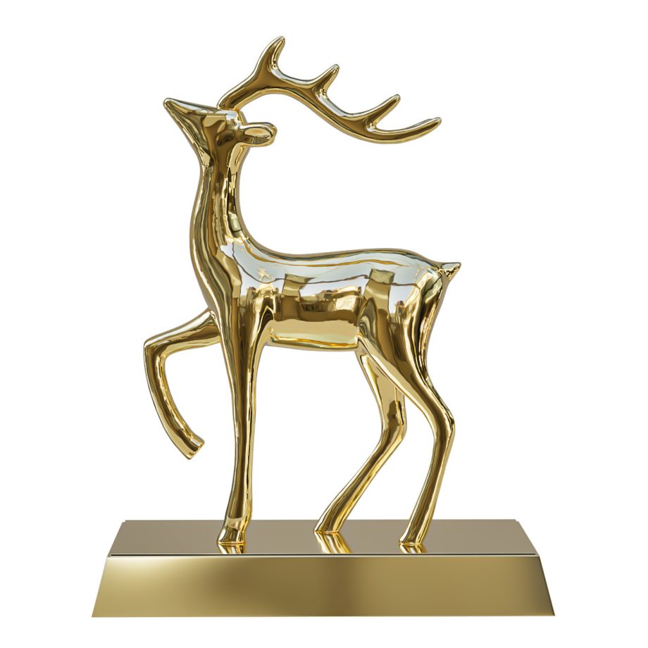 Zinc alloy deer figurine