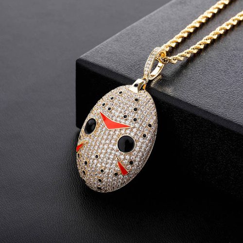 Saw movie mask necklace