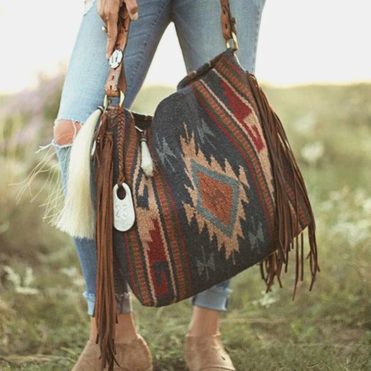 Hand-woven large shoulder bag - Image 4