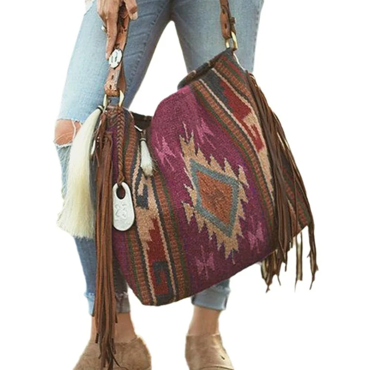 Hand-woven large shoulder bag - Image 5