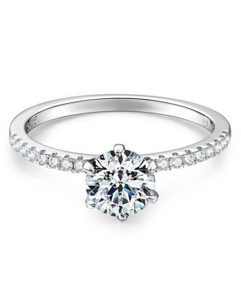 Six-claw one-carat ring S925 silver