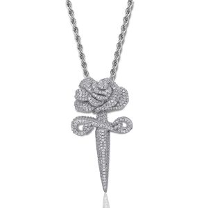 Cross Rose Pendant