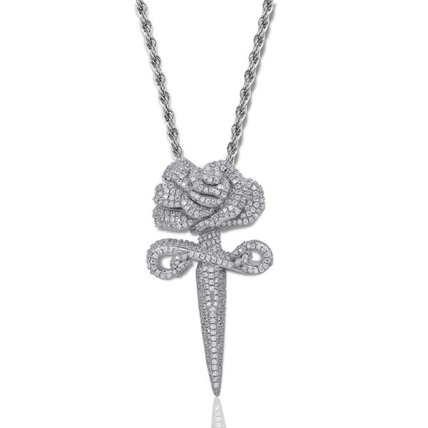Cross Rose Pendant