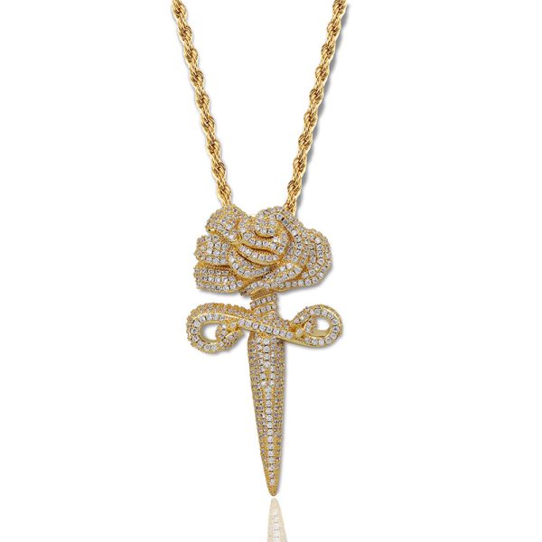 Cross Rose Pendant